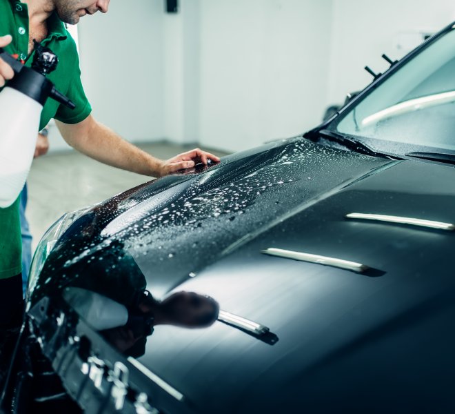 Preparing car, protect against chips and scratches