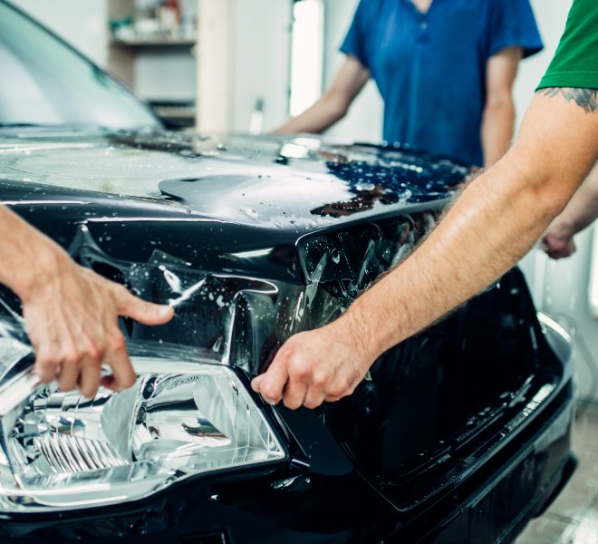 Transparent film, car paint protection